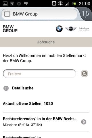 Mobile BMW Jobseite