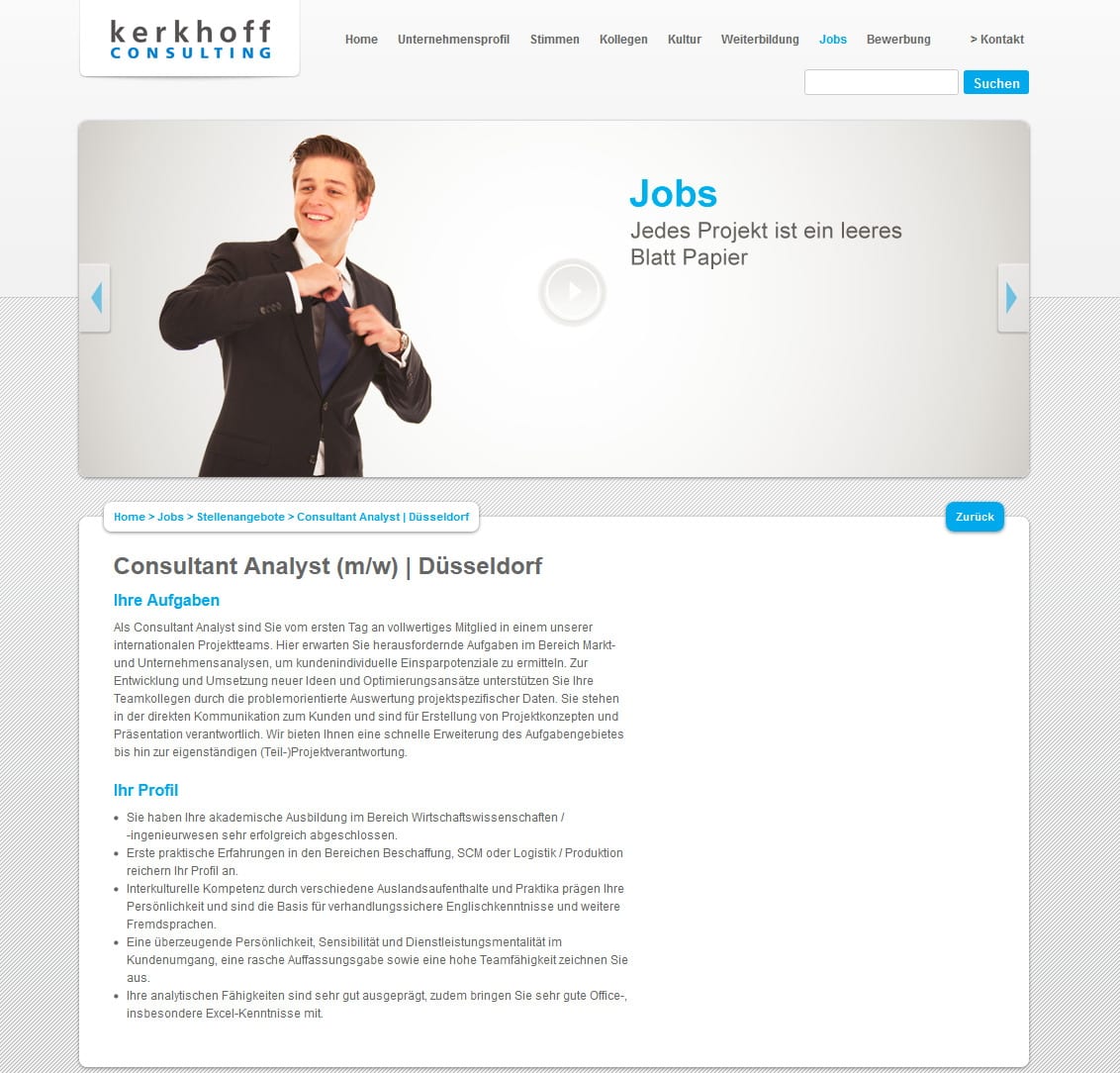 Jobs bei Kerkhoff Consulting - eine Bewerbung unmittelbar aus dem Stellenangebot ist nicht möglich