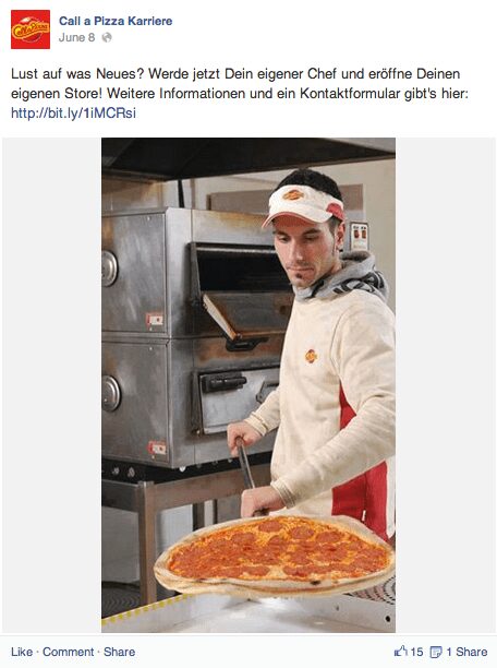 Goldene Runkelrübe 2014 Gewiner in der Kategorie Social Media : Call a Pizza