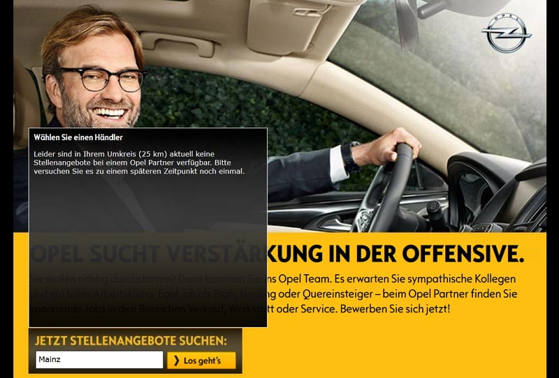 Opel sucht Verstärkung in der Offensive - scheitert aber schon an der Website