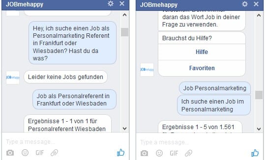 Jobsuche per Chatbot - Jobmehappy machts möglich