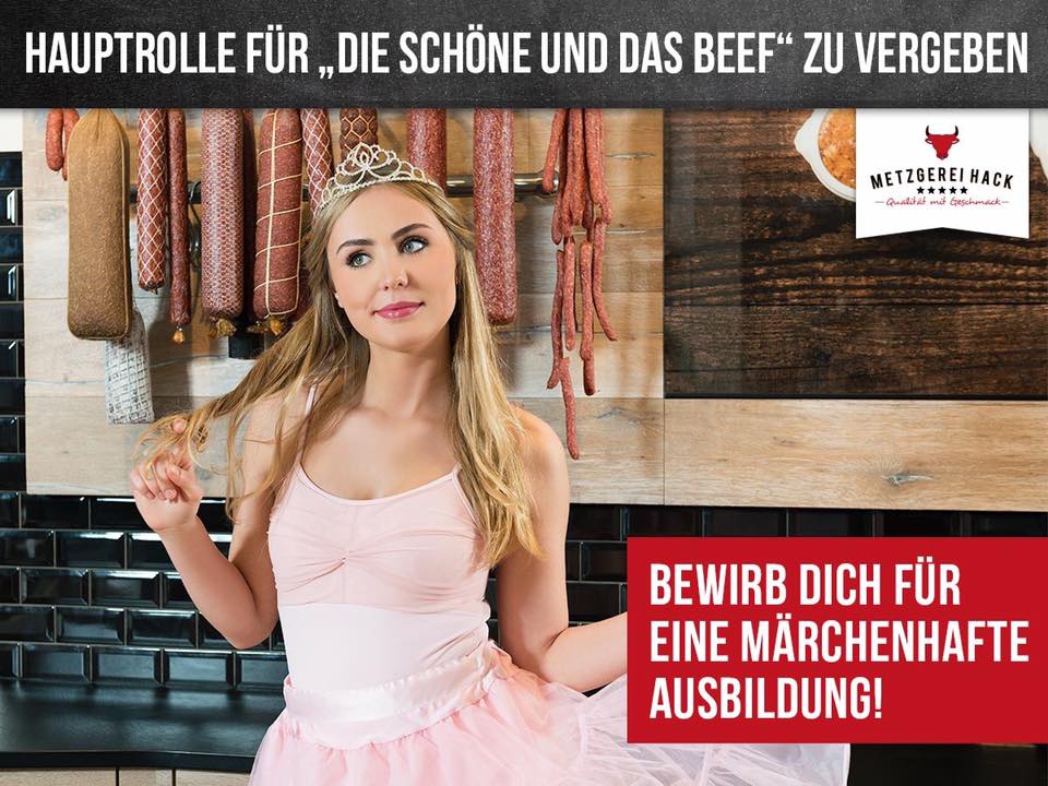 Schöne und das Beef - peinliches Azubimarketing bei der Fleischerei Hack aus Freising