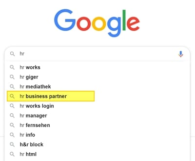 Google-Suche nach HR